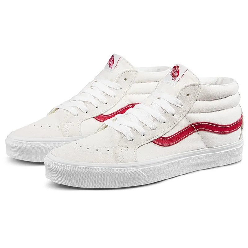VANS SK8-MID/Мужская и женская обувь для скейтбординга классическая белая парусиновая обувь с высоким берцем модная Уличная обувь для пар VN0A391FOXS