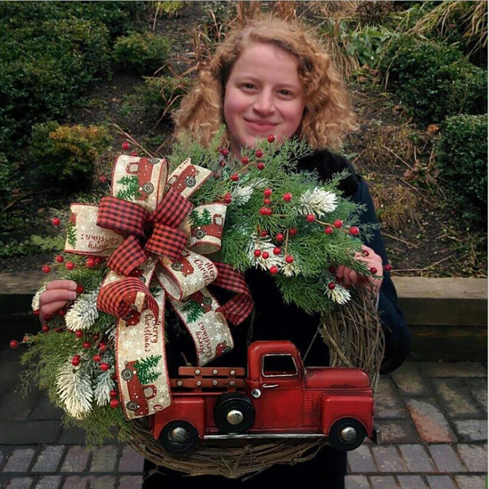 Wreath for Front Door Farmhouse Wreath | Metal Truck Wreath Summer Wreath Spring Wreath Mother\u2019s Day Wreath
