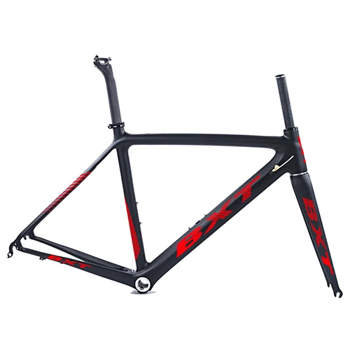 Полный углерод, Сверхлегкий каркас для шоссейного велосипеда Di2, карбоновая рама для гонок в городе, велосипедные рамы BSA V, велосипедные рамы 130*9 мм - Цвет: BXT red logo