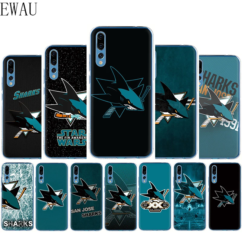 

EWAU San Jose Sharks Silicone Mattle phone case for Huawei Honor 6A 7A 7C 7X 8C 8X 8 9 Note 10 Lite view 20 9X pro