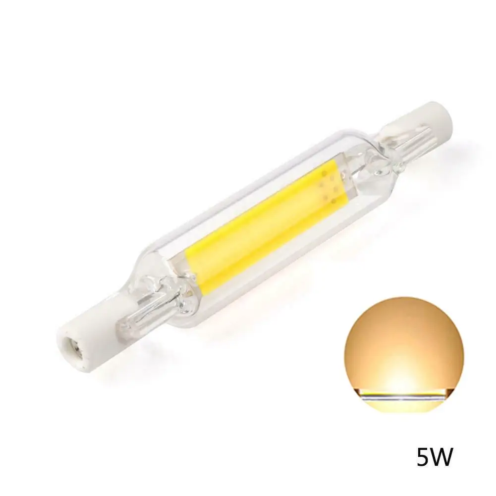 

Glass R7S LED Light Glass Tube 5W78mm 10W118mm 220V COB Replacement Halogen Lamp Powerful Led Spot Light Bulb