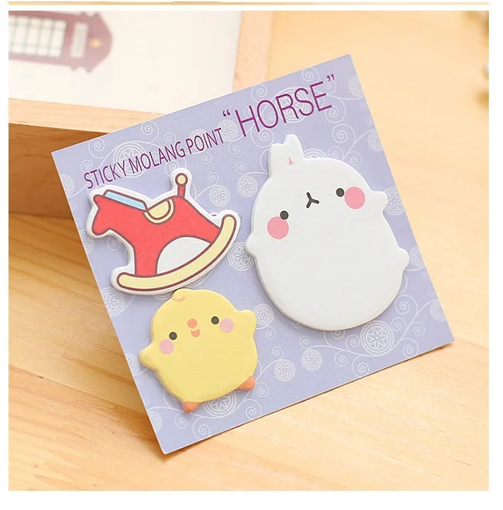 Cute Rabbit cartoon memo sticky notes cute decoration N sticky note paper pad Kawaii animal korea style - Цвет: 01