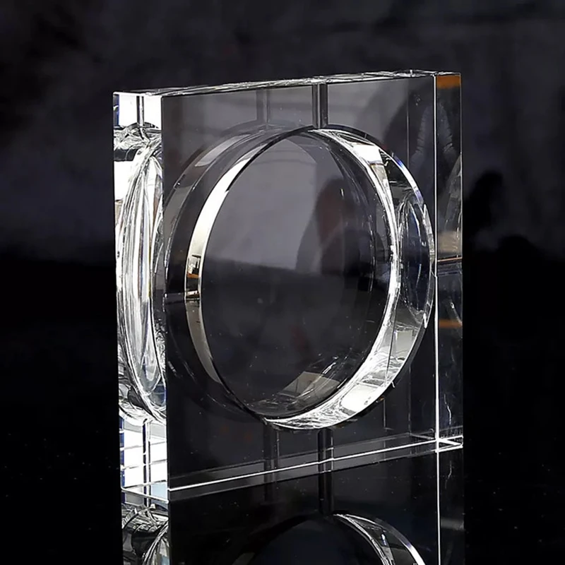 Luxury Crystal Square Glass Ash Tray Tranparent Square Shape Ashtray Cigar Smoking Accessory Household Office KTV Smoking