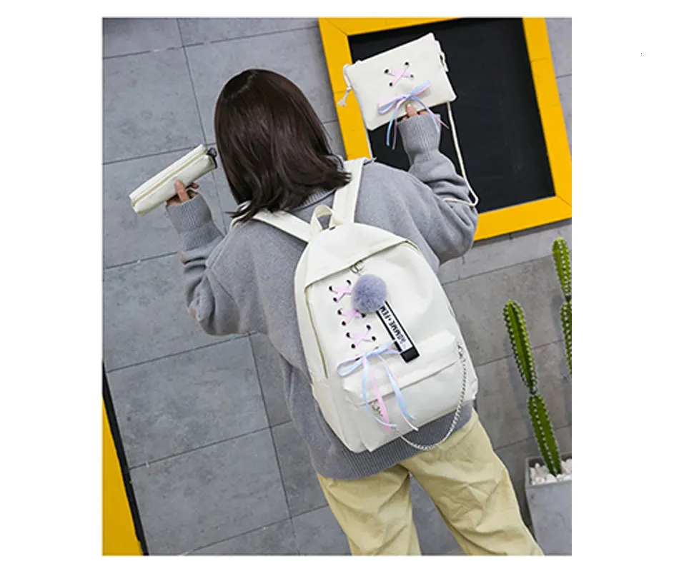 Девушка холст кампус Baackpacks сумка для женщин Мода Back Pack наборы для ухода за кожей средней школы Школьный Рюкзак