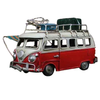 

Home Decoration Classic Metal Bus Model Ornaments Antique Metal Crafts Photography Props Kids Toys Birthday Gifts
