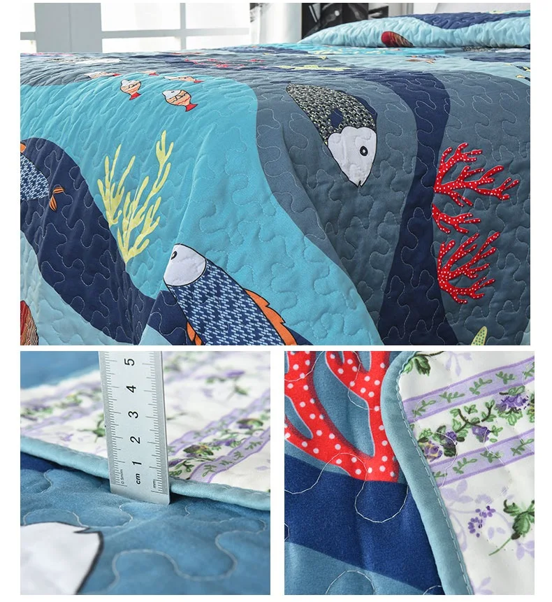 Мультяшное покрывало летнее одеяло лоскутное с цветами постельные