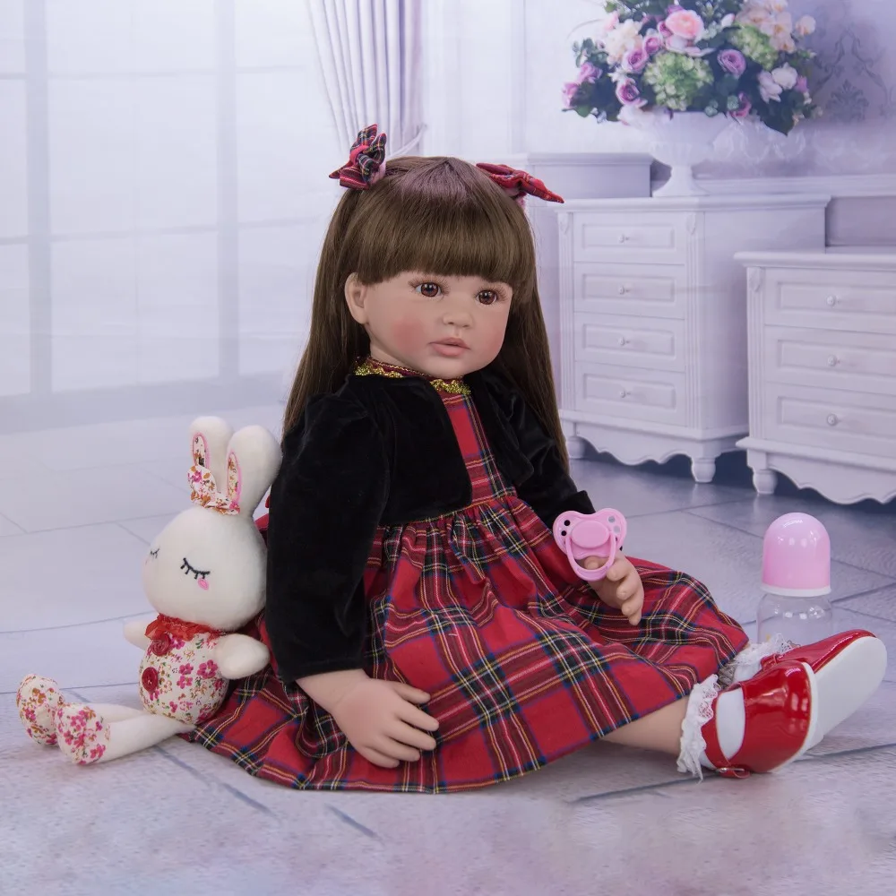 KEIUMI 24 дюймов Bebe Reborn куклы 60 см Ткань тело девочка малыш силиконовые виниловые куклы игрушки для детей подарок на день рождения