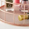 Rose gold iron art Nordic makeup storage box eyeliner brush storage cup dressing table makeup cosmetics round storage basket 3