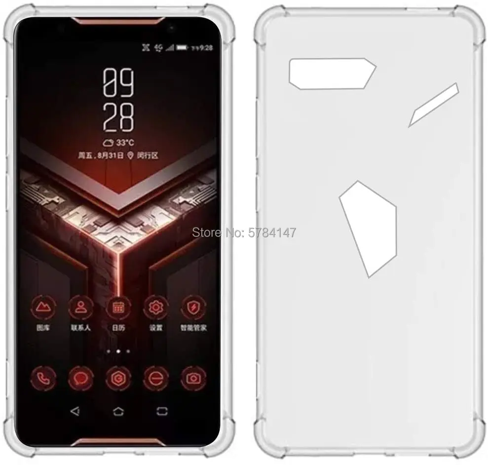 Чехол для ASUS ROG Phone 2 прозрачный мягкий ТПУ чехол с четырьмя углами |