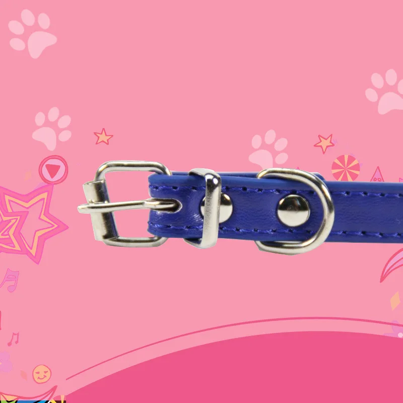 Pet Dog Collar Simple PU Adjustable Dogs Cats Collar Control Handle Training Pet Puppy Kitten Collar Pet Supplies Products