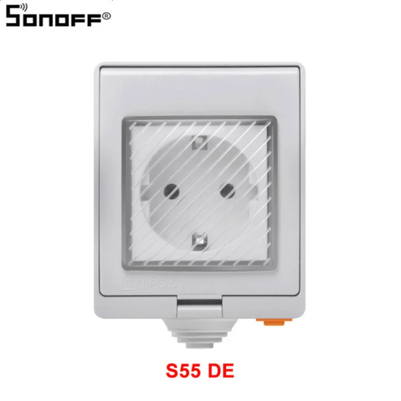SONOFF S55 Wi-Fi умная розетка работает с Amazon Alexa Google Assistant iftt Wifi водонепроницаемый переключатель умный дом США/Великобритания/DE/FR/AU/ZA