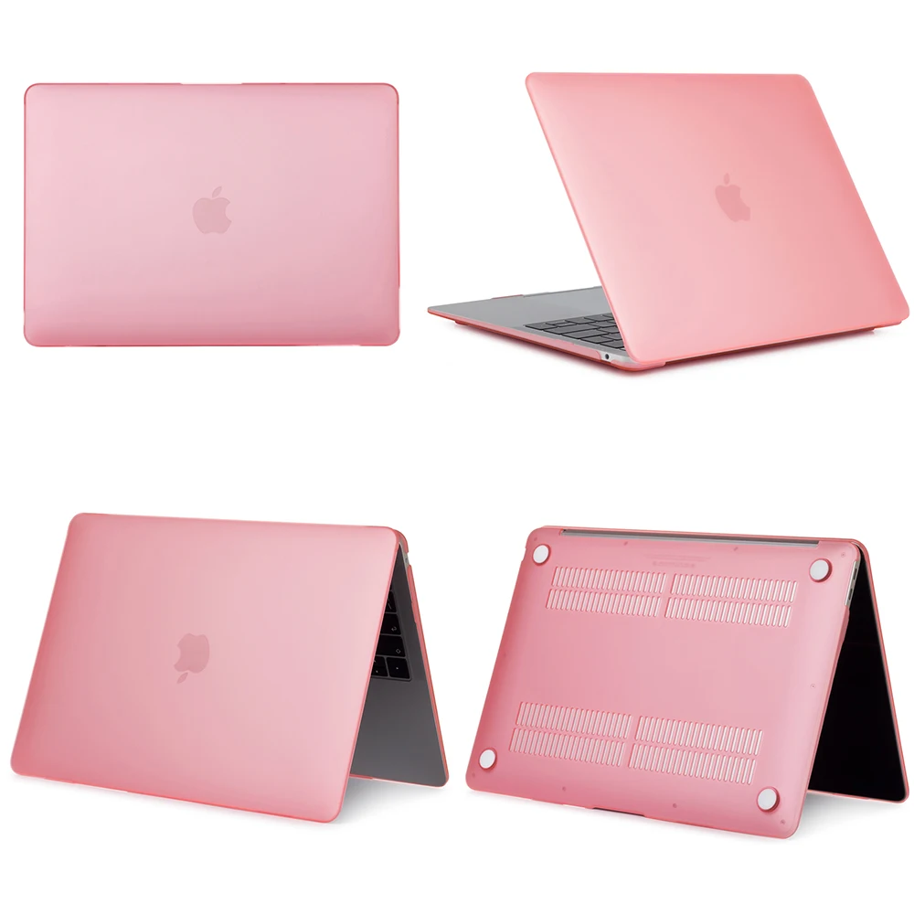 Печать твердая оболочка клавиатуры Обложка кожи для Apple Macbook pro 13 15 Air 11 13 дюймов touch bar retina 12 13 дюймов чехол для ноутбука - Цвет: matte pink