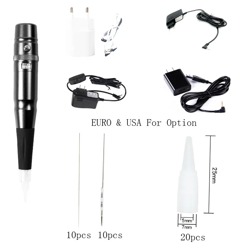 10 комплектов Dermógrafo Para Micropigmentacao универсальная швейцарская моторная ручка для работы с Agulhas для полуперманентного макияжа