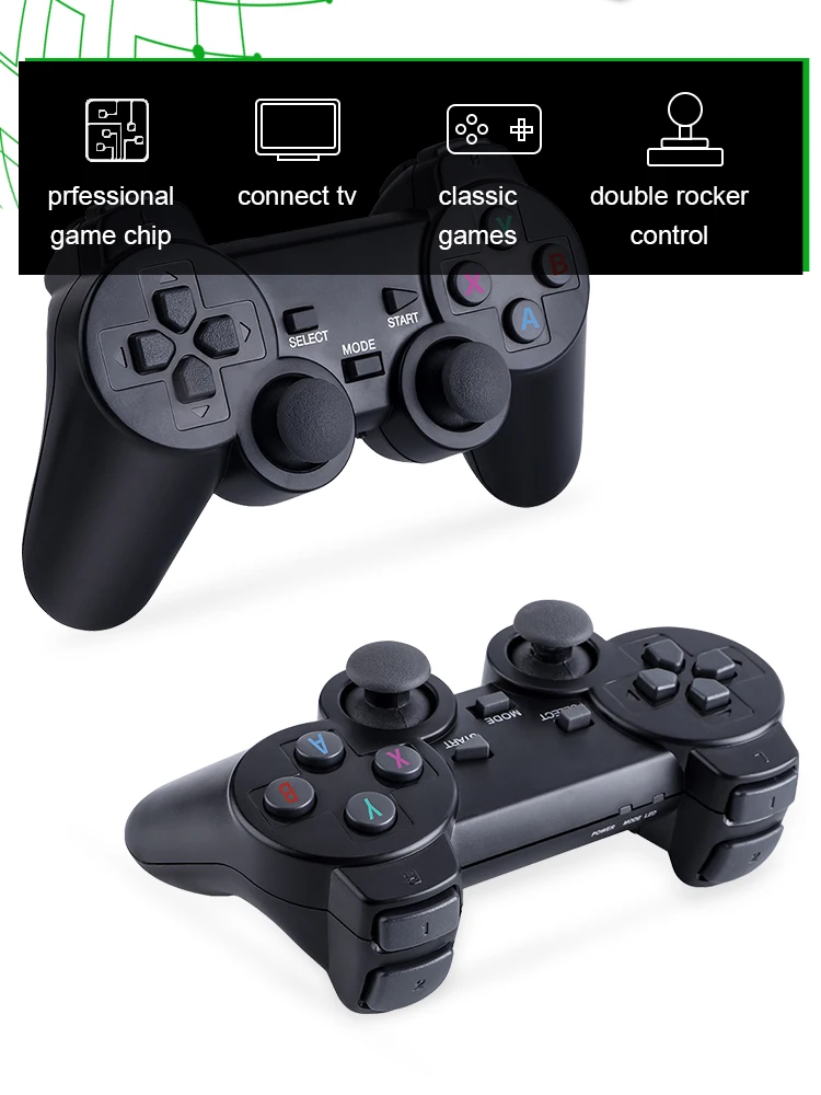 DATA FROG 4K HD Video Game Console 2.4G Double Wireless Controller For PS1/FC/GBA Retro TV Dendy Game Console 10000 Games Stick