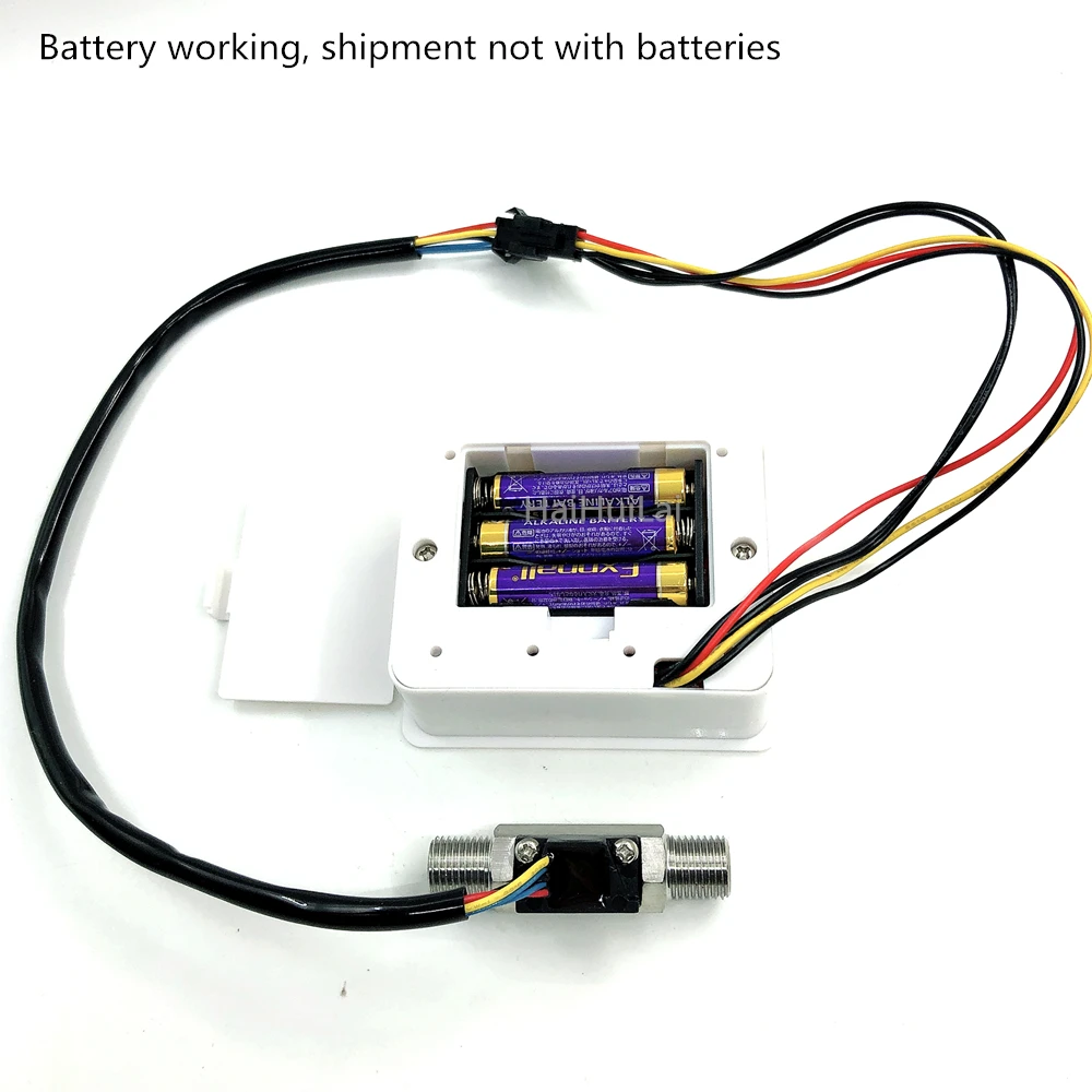 Battery Type Display 0.3~3L/min 1/4" Water Flow Sensor Meter Digital Flowmeter Flow Sensor G1/4 Turbine Temperature Measurement