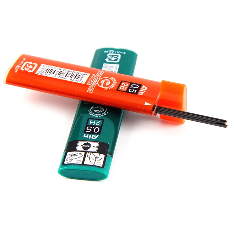 Leva para Escola Tubos Lote Pces Tubo Pentel 0.5mm Lápis Mecânico Recargas b 2b 3b 4b h 2 hb & Escritório Papelaria 7 - 40 3 0.5mm lápis mecânico recargas b, 2b, 3b,
