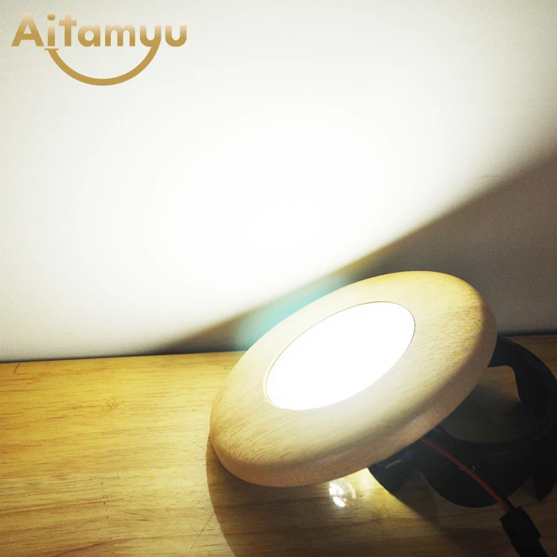 

Ring Solid Wood Led Downlight 3W 5W 7W Led Recessed Lights LED Ceiling Spotlights Industrial Office Living Room Background Lamp