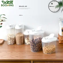 WBBOOMING Clamshell Design Plastic Good Sealing Tanks 2 Capacity Kitchen Storage Box Keep Fresh Container White Food Storage Box