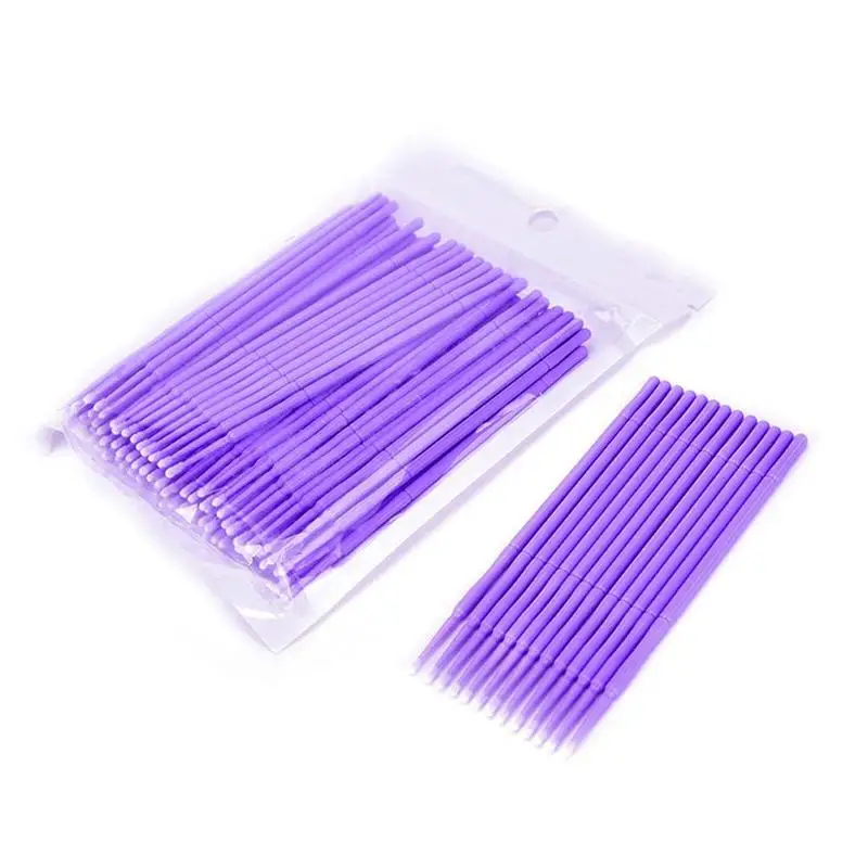 100 шт./пакет ватный тампон микро щетки одноразовые Microbrush Макияж Наращивание ресниц Аппликаторы O7X8