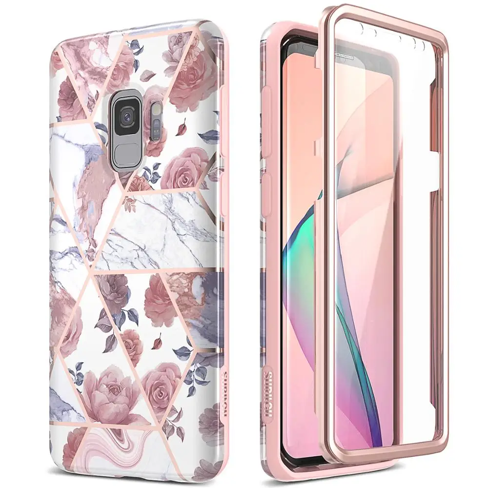 2 в 1 мягкий чехол для samsung Galaxy S9 Plus чехол с мраморной розой бронзирующий мягкий чехол устойчивый к царапинам ударопрочный для Galaxy S10E