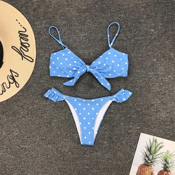 

Biquini White Dots Swimsuit Women's Swimming Bathing Suit Beachwear Bikinis Set Sexy Push Up Micro Bikini Swimwear Women