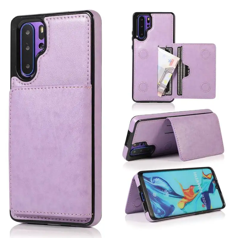 Purple Магнитный Флип кожаный чехол для huawei P30 Pro P30 Lite три с подставкой и карманами для карт держатель кошелек чехол для huawei mate 20 Pro 20 Lite - Цвет: Purple