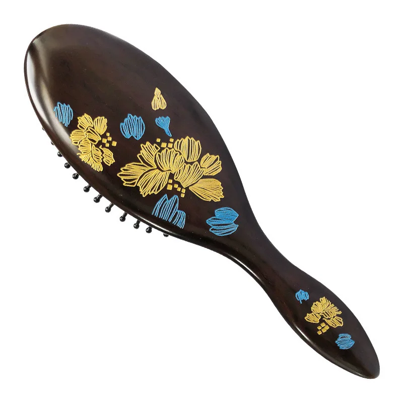 Природный сандаловое дерево щетка Здоровый Уход за кожей массаж волос расчески с