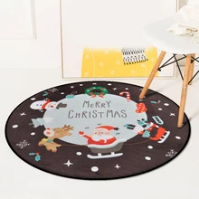 Новогодний Рождественский круглый ковер Санта-Клаус Рождественские Елочные коврики детская спальня Снеговик декоративные коврики подарок коврик для гостиной