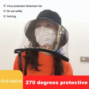 

Multi-function Protective Cap Anti-spitting Virus Hat Anti-saliva Cap Cat with Clear Mask for Woman and Man 1pcs 2020