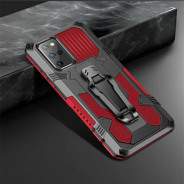 Armor Phone Case For Samsung Galaxy A2 J2 J4 J6 J7 NXT A01 Prime Plus Core Rugged Aluminum Magnetic Stand Metal Anti-fall Cover Red