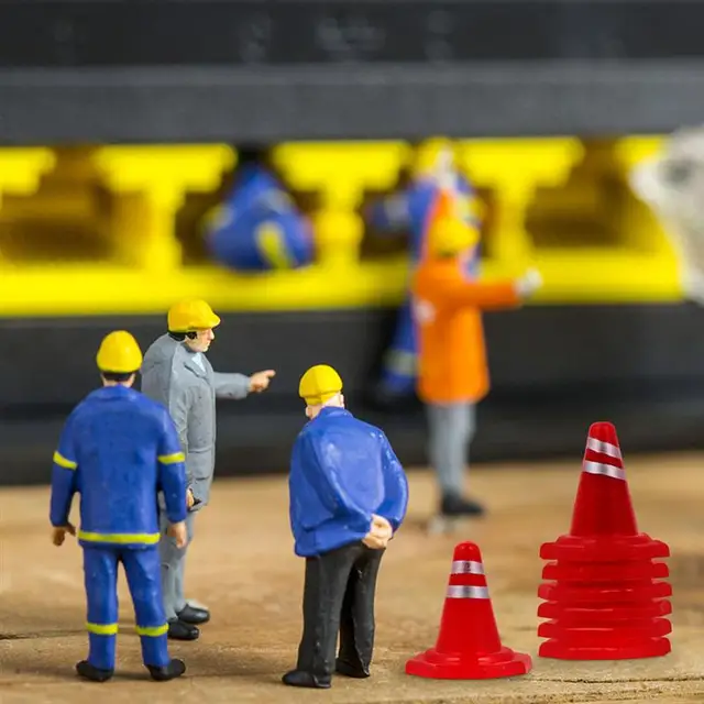 30pcs Traffic Roadblocks Simulation Sand Table Props DIY Road Cone Signs 6