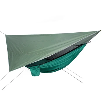 

Super sell-Netting Hammock+Canopy Outdoor Camping Sun Shelter Portable Mosquito Waterproof Swing Bed