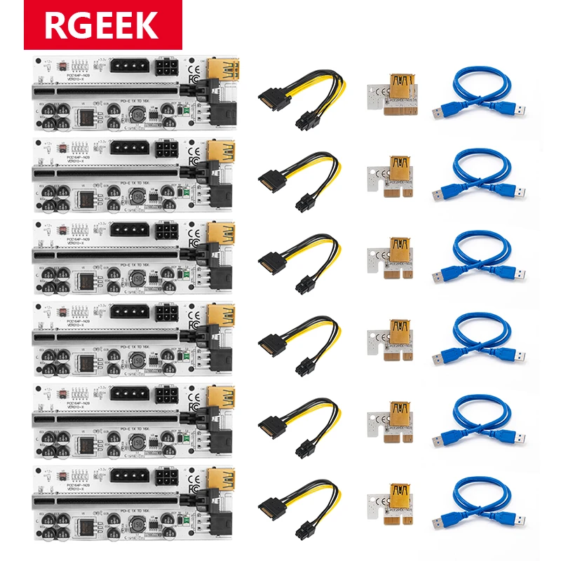LOOCOO Riser VER010 USB 3.0 PCI-E Riser VER010-X Express Cable Riser Para Tarjeta de Video X16 Extensor PCI-E Tarjeta Riser Para Minería