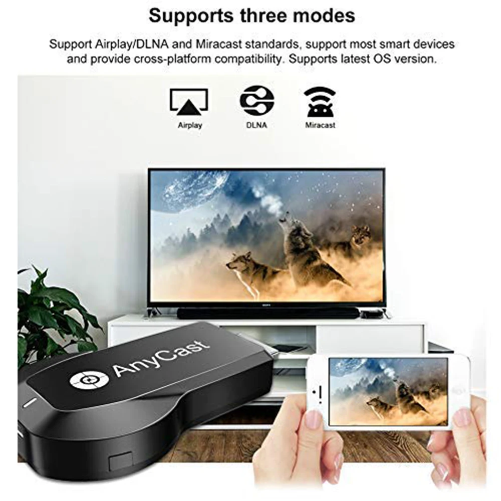 Anycast M100 2,4G 4K Miracast H.265 беспроводной DLNA AirPlay HDMI tv Stick Wifi дисплей ключ приемник для IOS Android PC