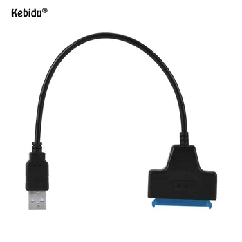 Kebidu USB 2.0 to SATA 22Pin Adapter Cable 480Mbps SATA 22Pin USB 2.0 For 2.5 inch SSD/HDD 1