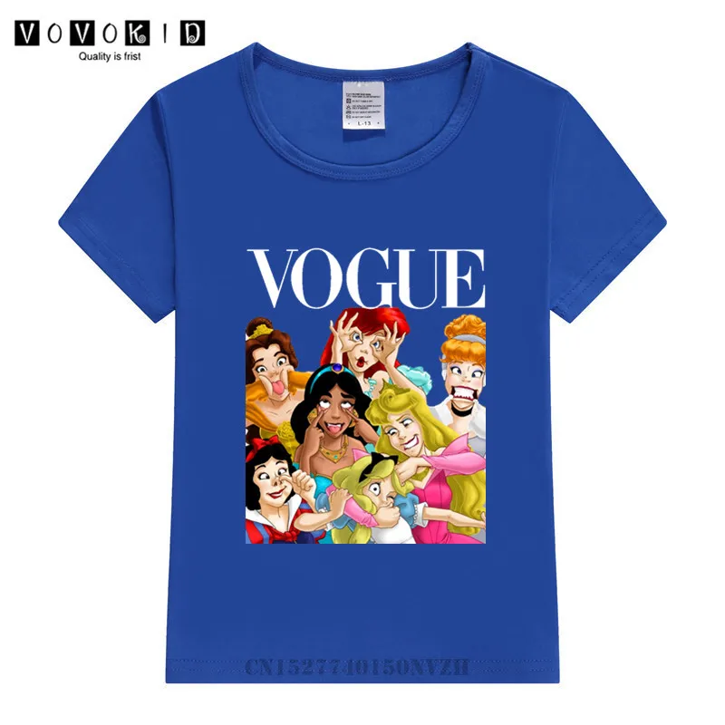 Детская футболка для девочек 2020 принцесса Vogue Harajuku летняя с рисунком Детские