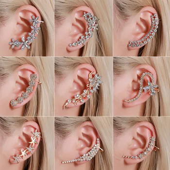 

1Pcs Bohemian Crystal Rhinestone Ear Cuff Wrap Stud Clip Earrings For Women Girl Fashion Wedding Jewelry Earrings Bijoux Gift