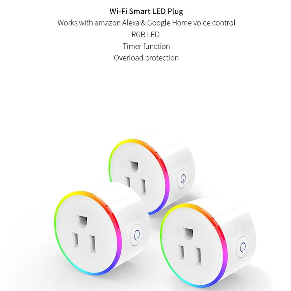 16A RGB Wifi умная розетка с монитором питания беспроводной пульт дистанционного управления умная розетка Бытовая розетка с голосовым управлением