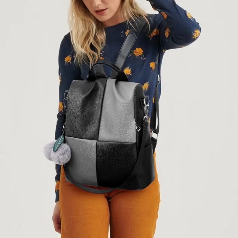Модные Лоскутные женские рюкзаки, известный бренд, Большой Вместительный женский рюкзак, высокое качество, из искусственной кожи, для девушек, школьные сумки