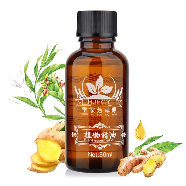 30ml Natural terapia de plantas drenaje linfático aceite de jengibre Natural aceite esencial antienvejecimiento masaje corporal 4