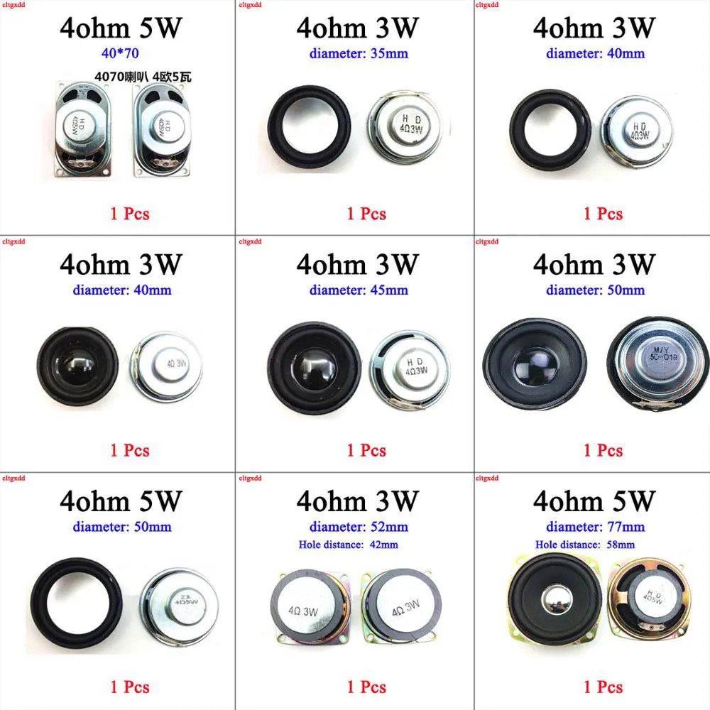 

cltgxdd 1pcs New Ultra-thin speaker 4070 4 ohms 3 watt 3W 4R speaker Diameter 40MM 50mm 4CM 5cm 7cm thickness 5MM