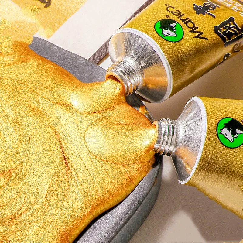 Golden Chinese painting paint DIY hand-painted calligraphy painting gold liquid special metal color paint single 32ml