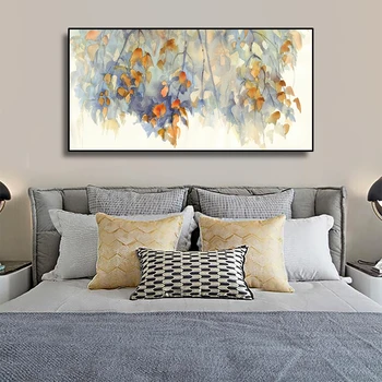 

Laeacco Leaf Wall Art Abstract Watercolor Pictures Canvas Painting Home Decor Tropical Posters and Prints Paintings on The Wall