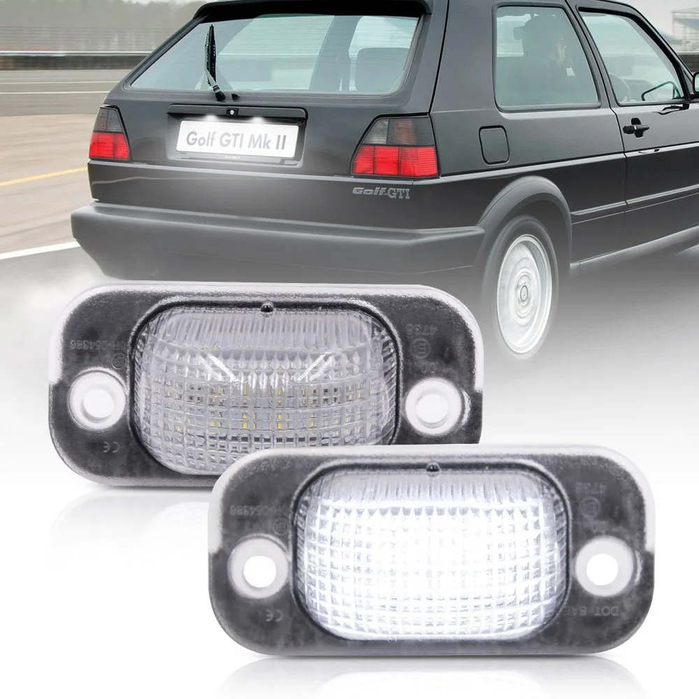 2pcs LED License Number Plate Lights Canbus For VW Golf II MK2 1983