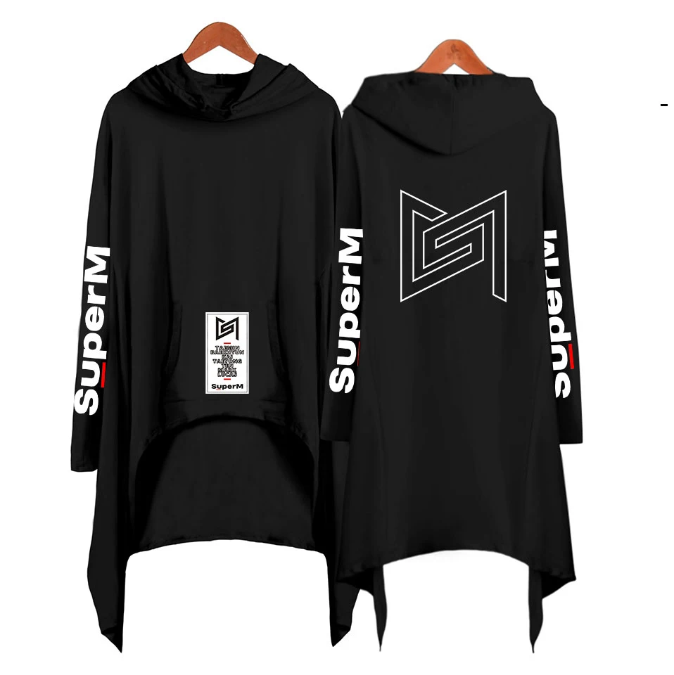 Новинка! Необычные толстовки SuperM Ablum, модные, негабаритные, Ulzzang, с капюшоном, женское платье, K Pop, свободное, женское платье