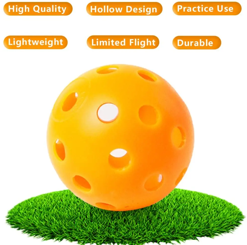 12PcsPractice Golf Balls  Hollow Plastic Golf Training Balls Colored Airflow Golf Balls Swing Practice Driving Range PE Toy Ball 2