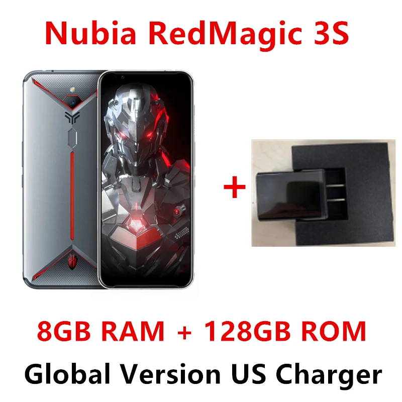 Мобильный телефон Nubia Red Magic 3S с глобальной версией, 6,65 дюймов, 8 ГБ, 128G, 256 ГБ, Snapdragon 855 Plus, 5000 Мп+ Мп, мАч, игровой телефон - Цвет: 8GB 128GB Sliver US