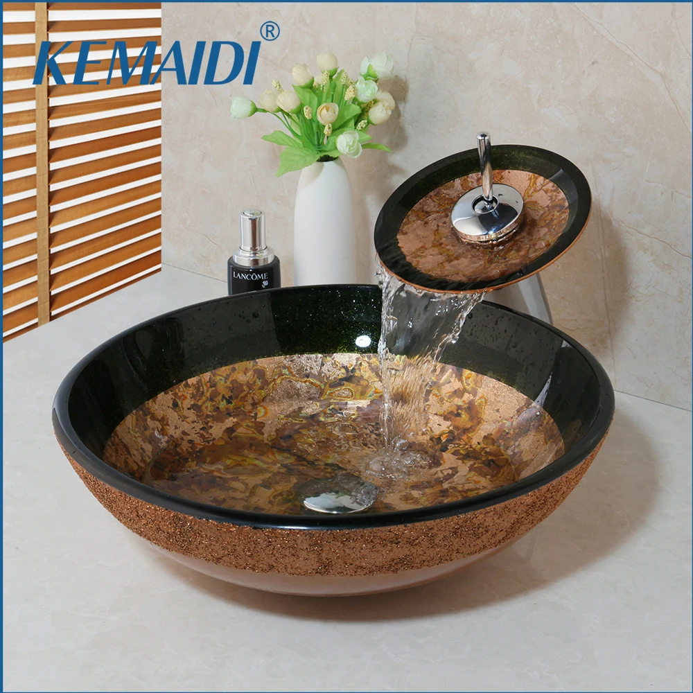 Кухонная раковина KEMAIDI для ванной комнаты раковины с хромированным водопадом