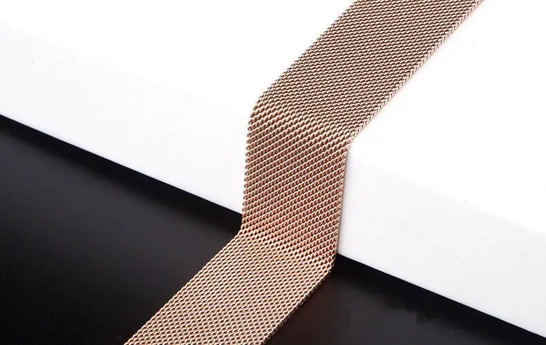 Rose Gold Миланская петля для apple watch band 4 3 2 1 для iwatch 38 мм 40 мм 42 мм 44 мм Магнитная застежка Браслет ремешок - Цвет ремешка: Rose Gold