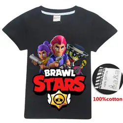 2019 г., летняя детская черная футболка из чистого хлопка футболка с 3D-принтом в виде сверкающих звезд топы с короткими рукавами и героями